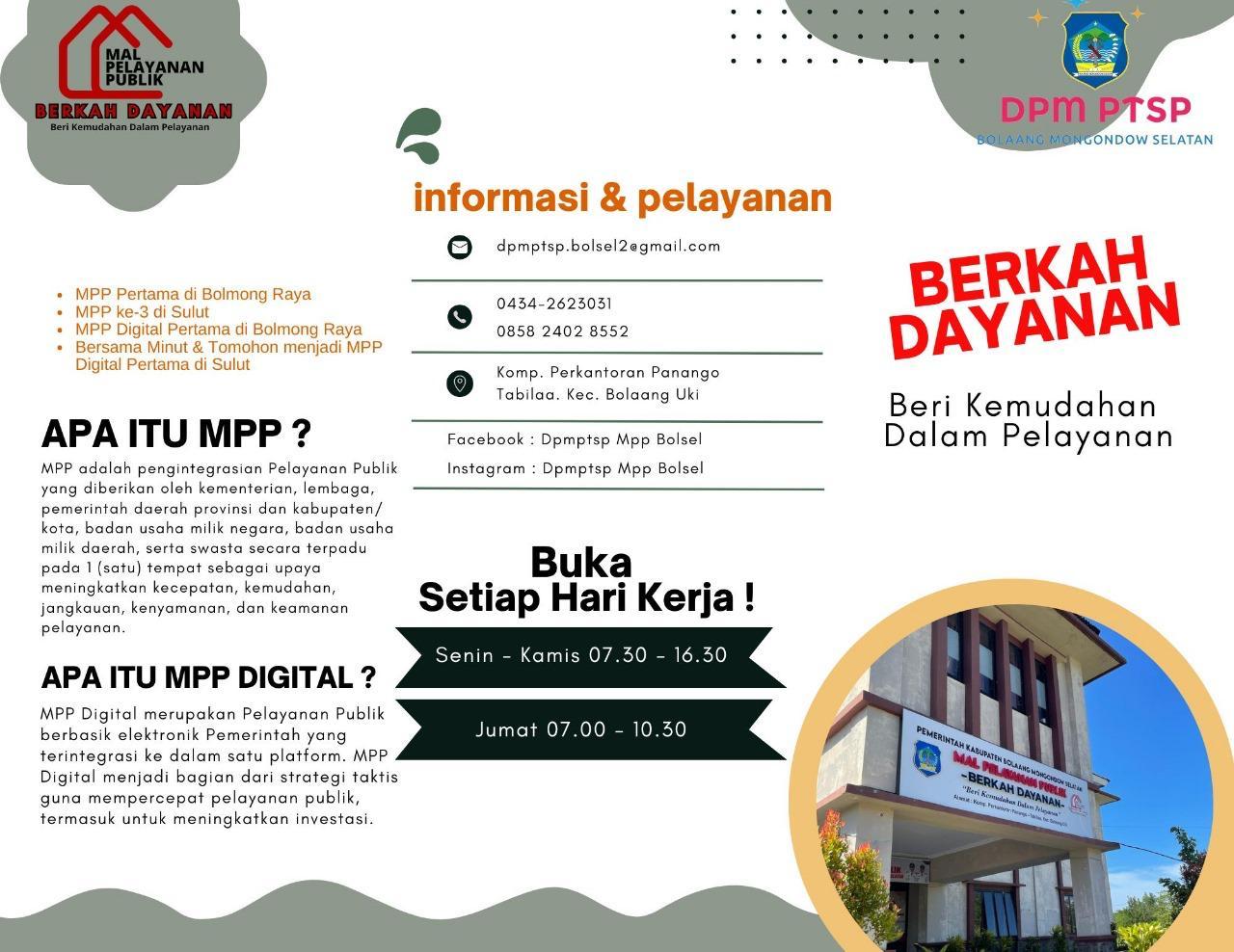 Informasi dan Pelayanan Mal Pelayanan Publik (MPP)