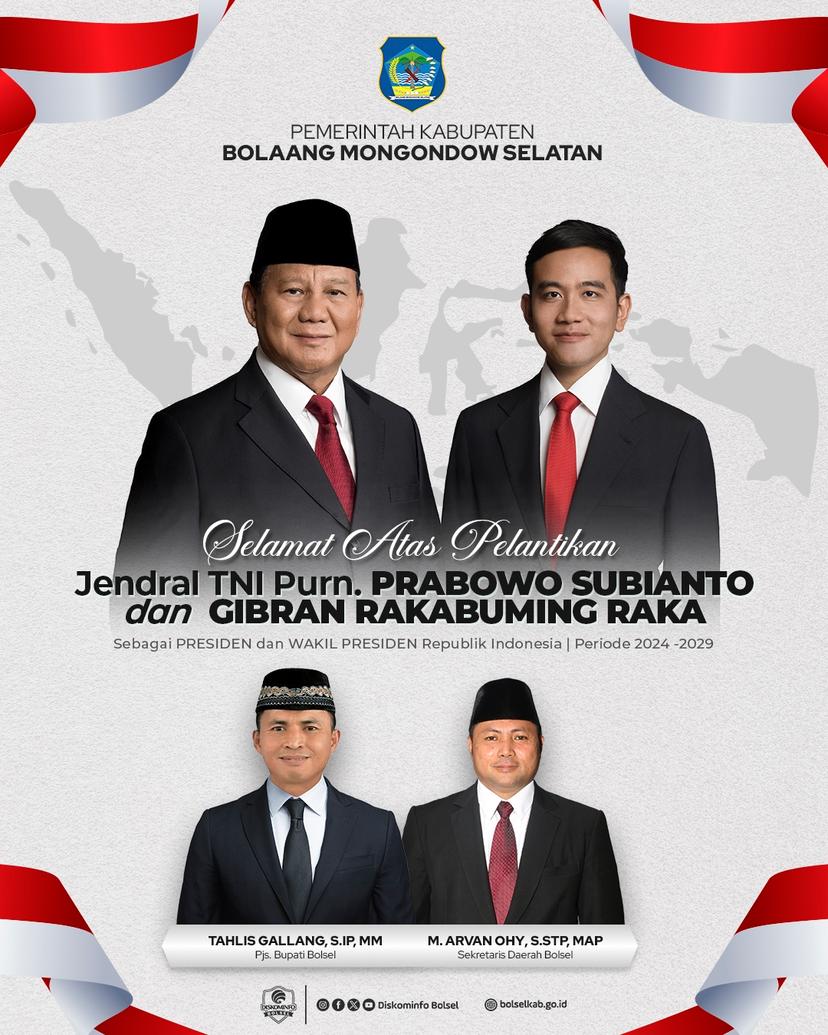 Selamat Atas Dilantiknya Presiden dan Wakil Presiden Republik Indonesia