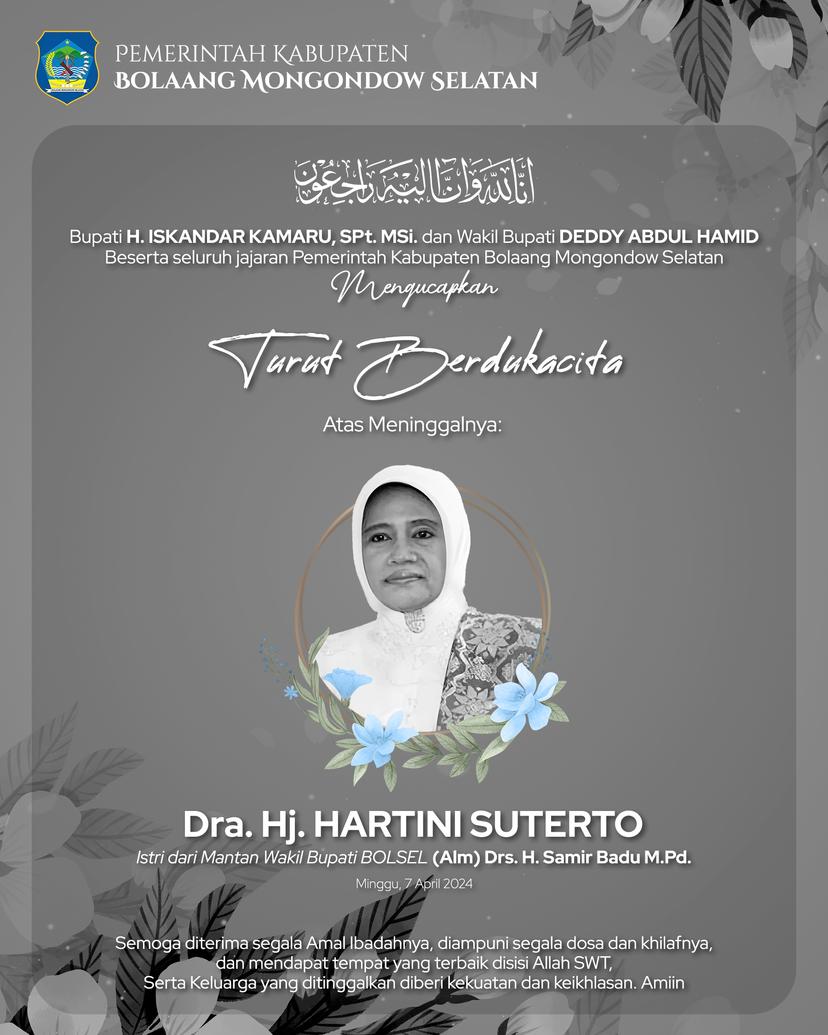 Turut Berduka Cita atas Wafatnya Ny. Dra. Hj. Hartini Suterto 